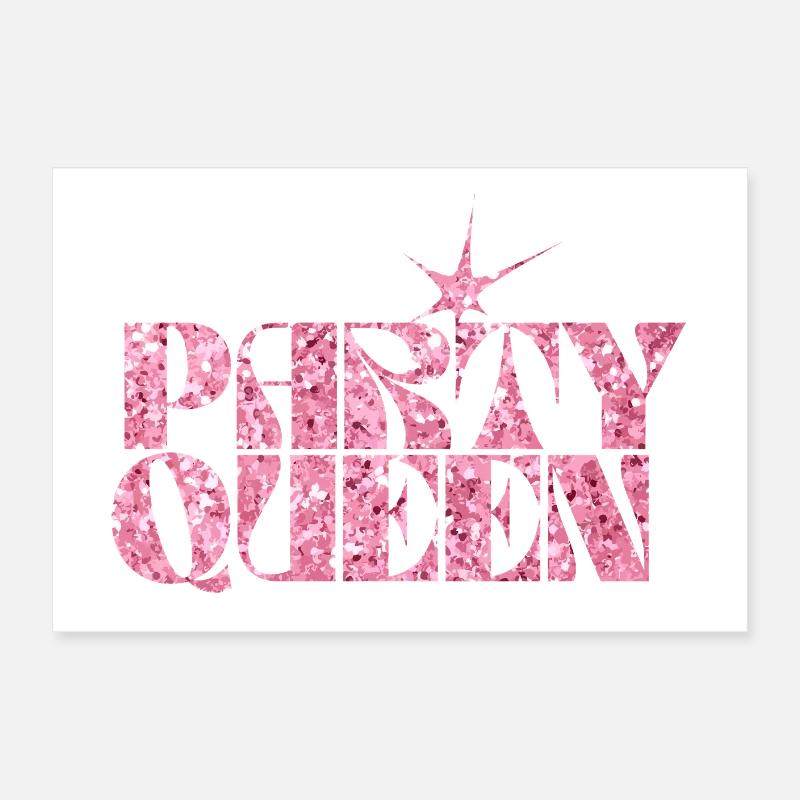 Party Queen Glitzer Text Poster 60x40 cm