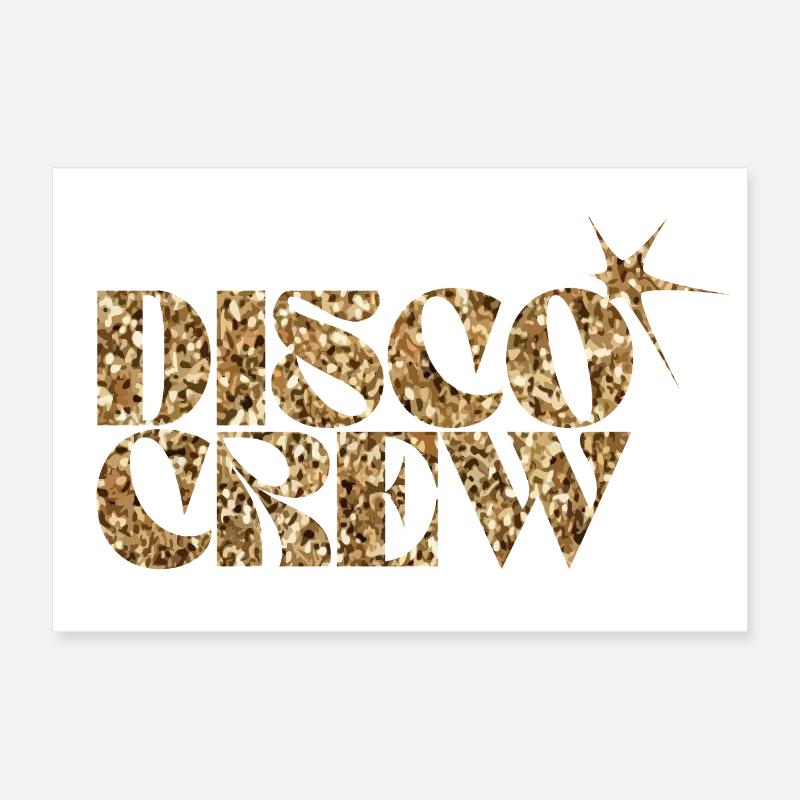 Disco Crew Glitter Logo Doré Poster 60 x 40 cm