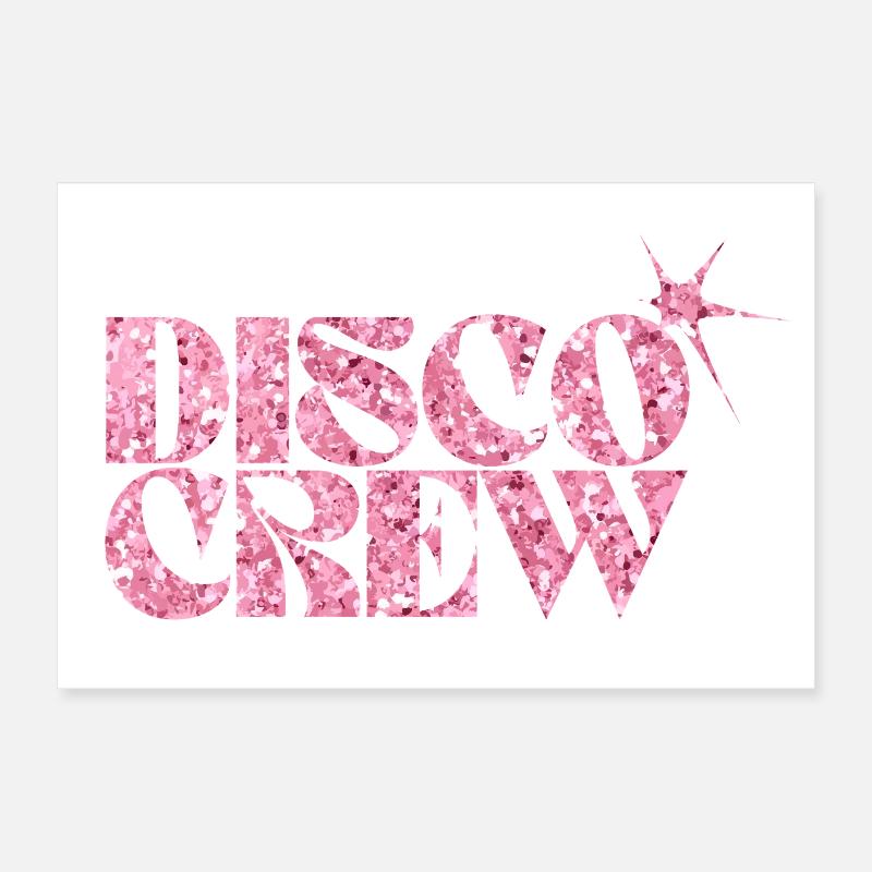 Disco Crew Logo à paillettes roses Poster 60 x 40 cm