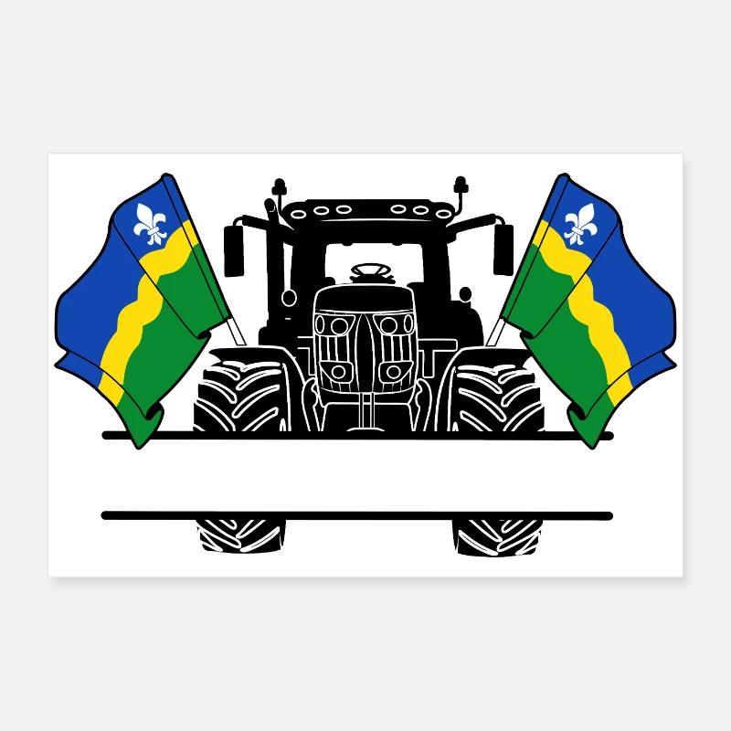 Flevoland_Tractor_Custom_Edition - Poster 24" x 16" (60x40 cm) - white