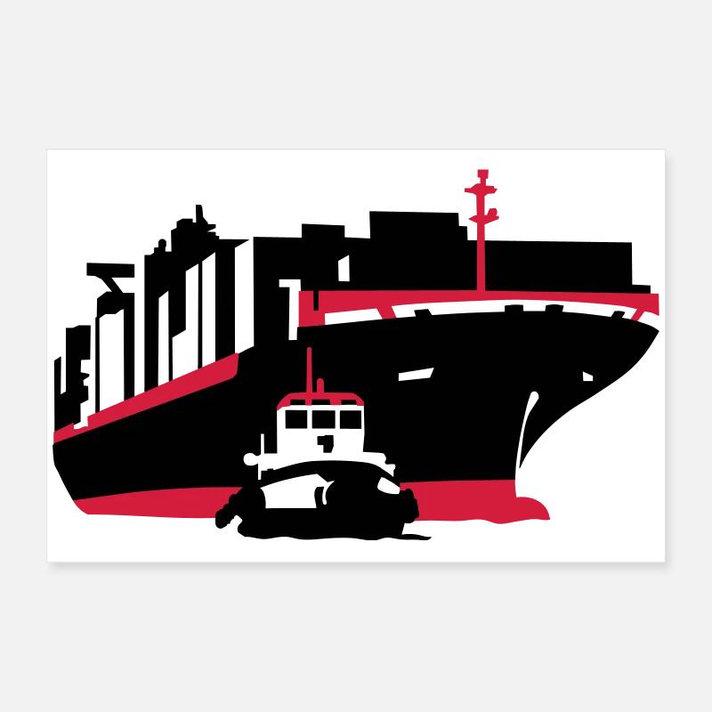container ship Poster 24" x 16" (60x40 cm)