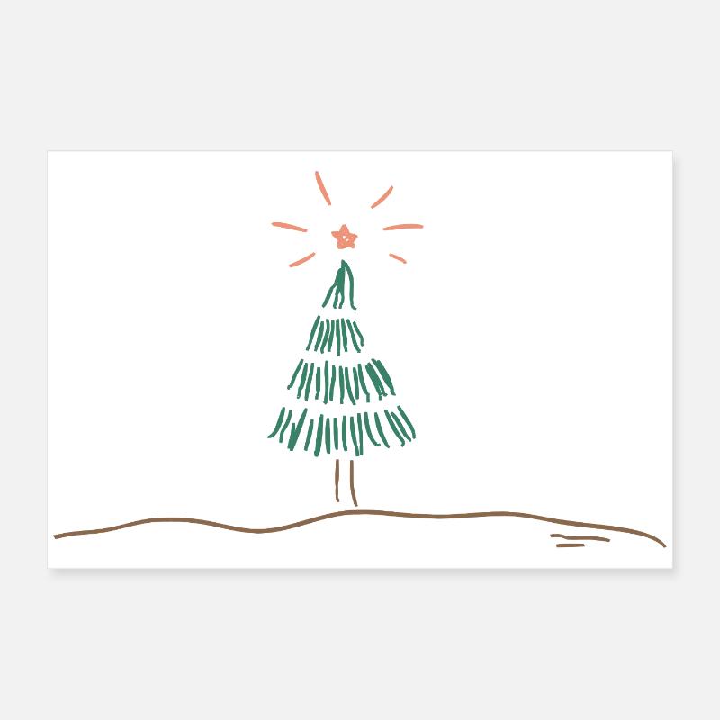Festive Christmas tree sketch Poster 24" x 16" (60x40 cm)