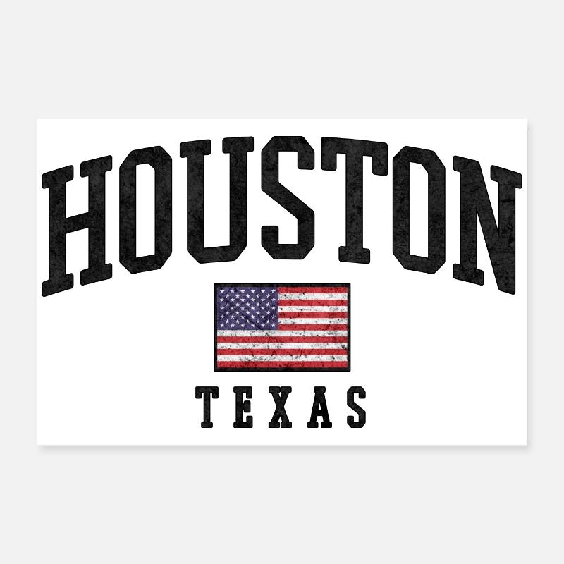 Drapeau du Texas à Houston Poster 60 x 40 cm