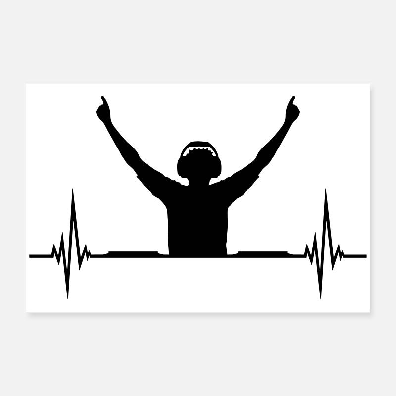 Herzschlag Puls DJ Poster 60x40 cm