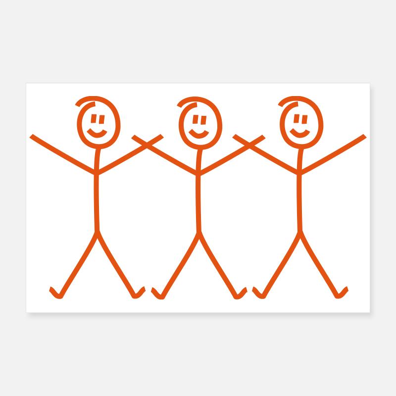 Stick man danse danse Poster 60 x 40 cm