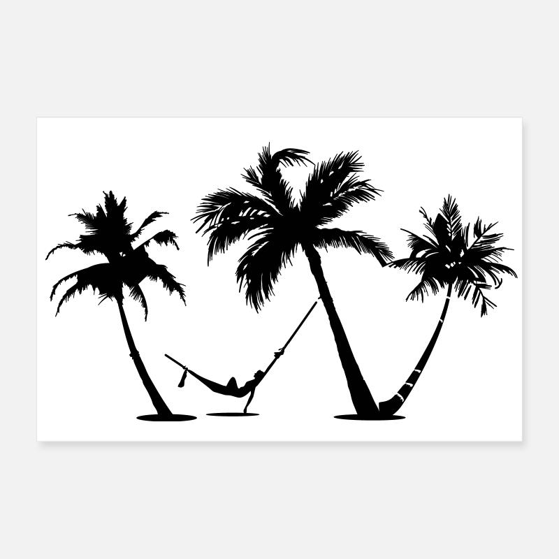 Holiday under palm trees in a hammock Poster 24" x 16" (60x40 cm)