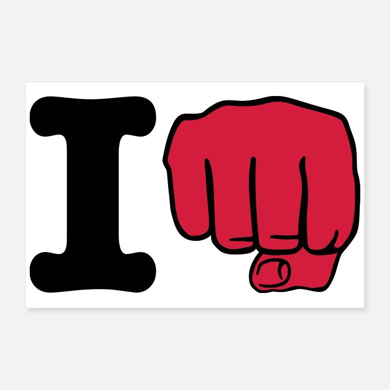 i Punch | ich schlage | ich boxe | Boxing | Karate Poster 60 x 40 cm
