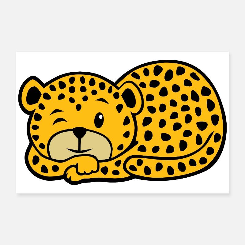 Schlafender Leopard Poster 60x40 cm