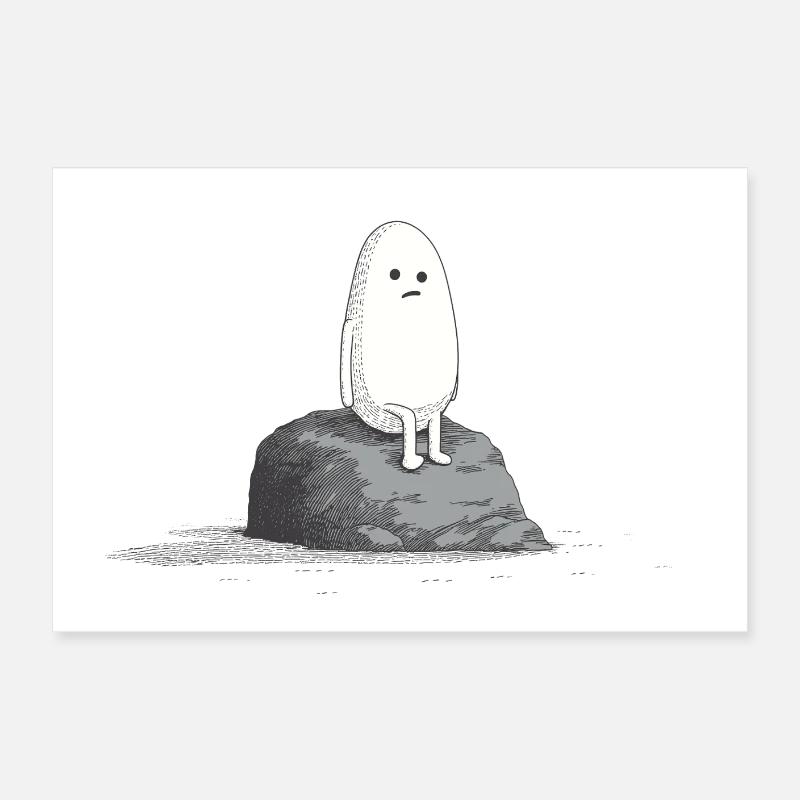 Pierre triste Poster 60 x 40 cm