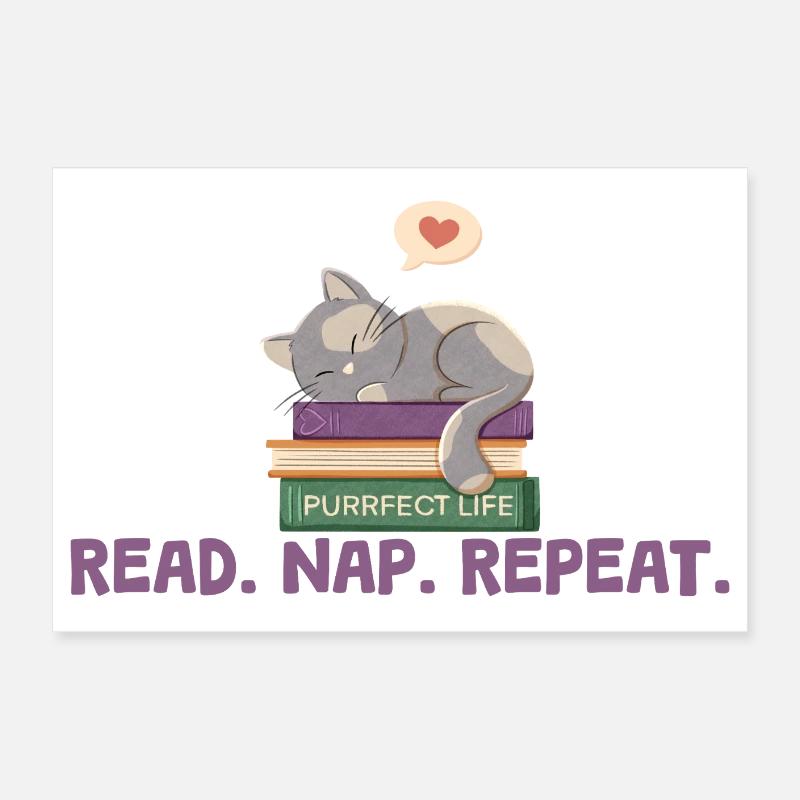 Reading and cats. Perfect life Poster 24" x 16" (60x40 cm)