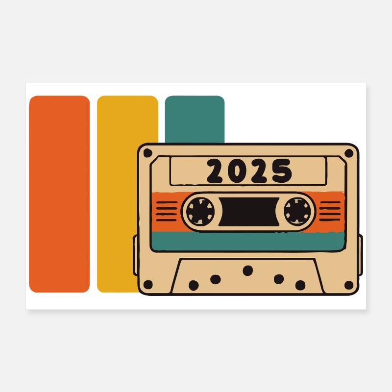 Cassette rétro 2015 Palette éclatante Poster 60 x 40 cm