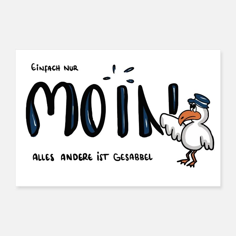 Moin Küstenseemöwe im Sailor-Style Poster 60x40 cm