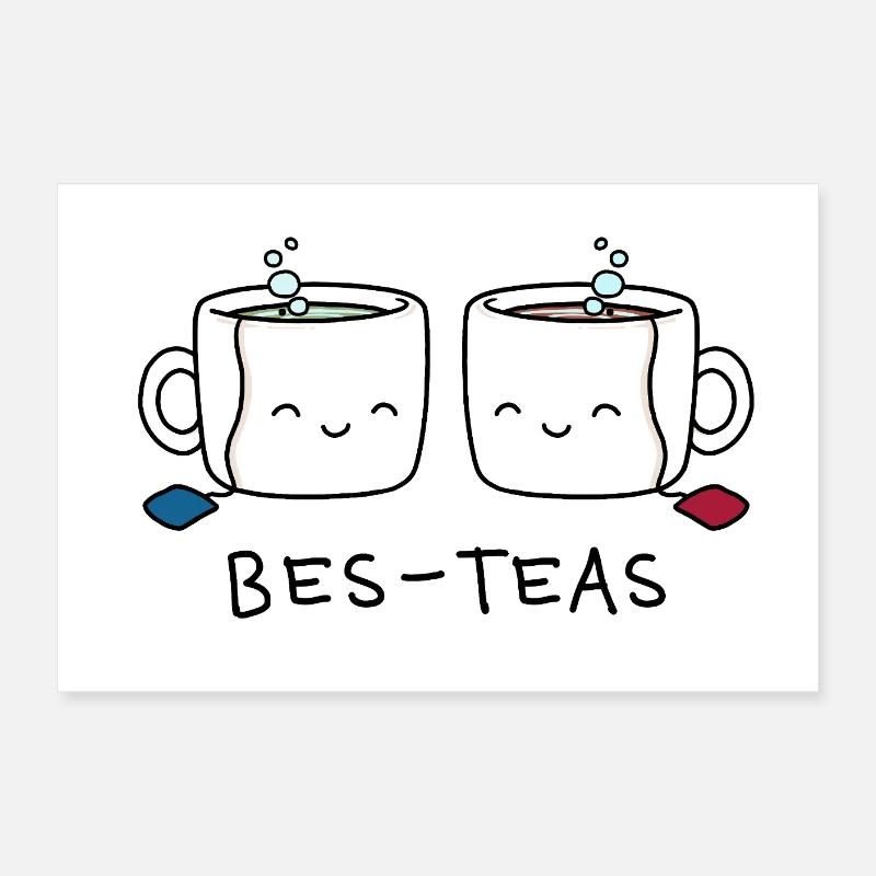 Bes-Teas – Drôle de jeu de mots avec le thé Poster 60 x 40 cm