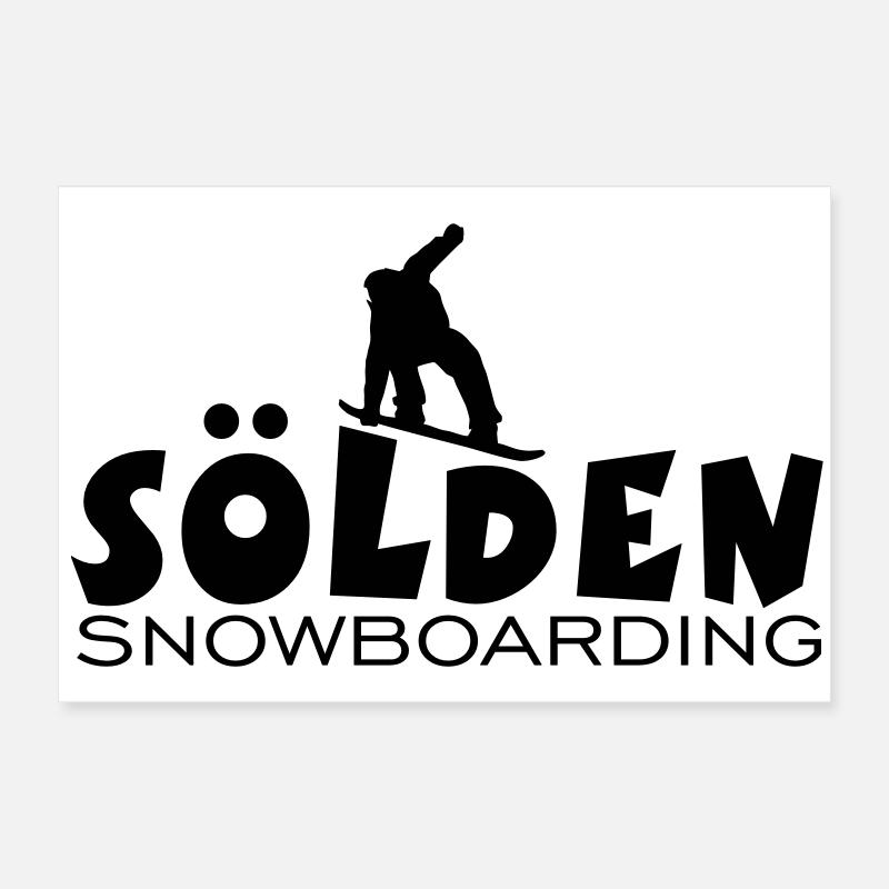Sölden Snowboarding Poster 24" x 16" (60x40 cm)
