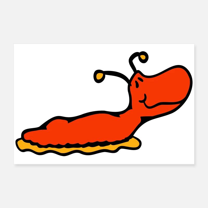Slug snail without shell smiles Poster 24" x 16" (60x40 cm)