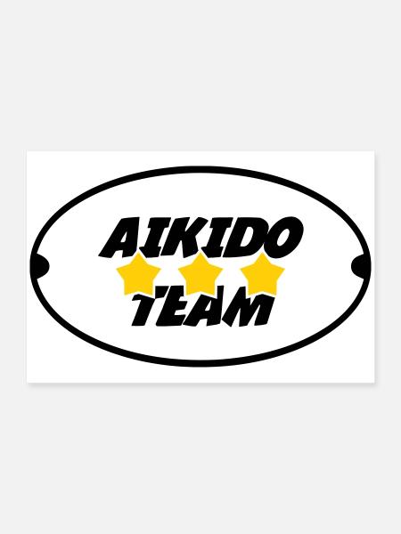 Aïkido Team - Poster 60 x 40 cm - blanc - Devant