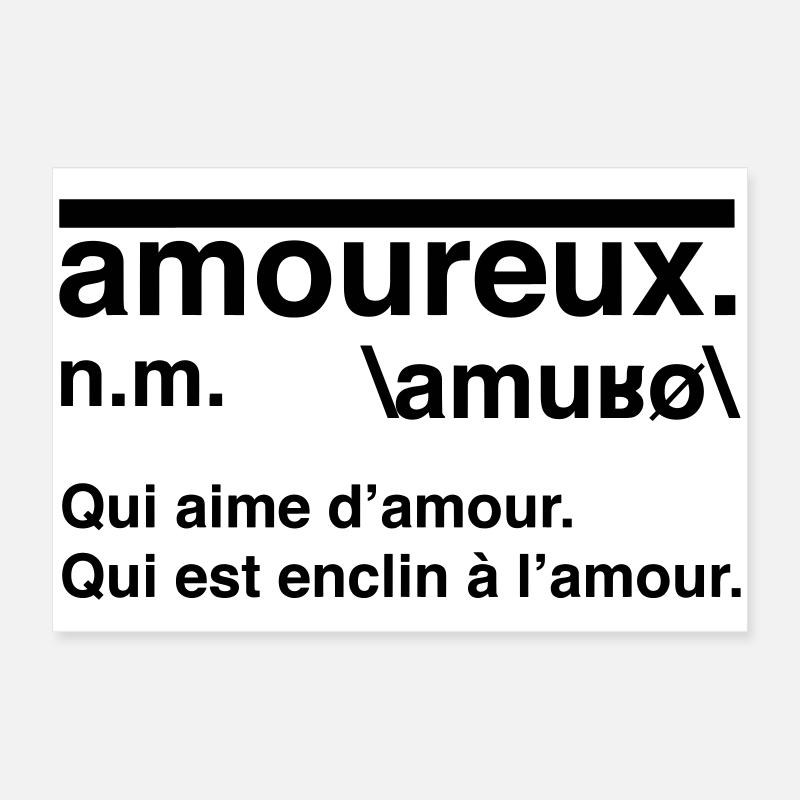 Définition amoureux style dictionnaire Poster 60 x 40 cm