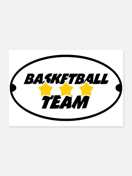 Equipe de basketball - Poster 60 x 40 cm - blanc - Devant