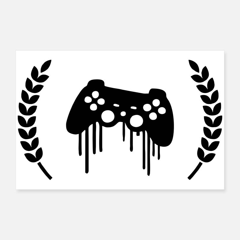 gaming kontroller kranz wappen Poster 60x40 cm