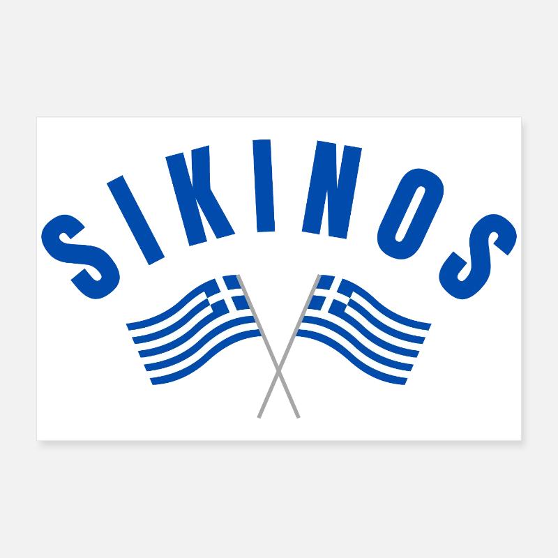 Drapeaux grecs de Sikinos Poster 60 x 40 cm