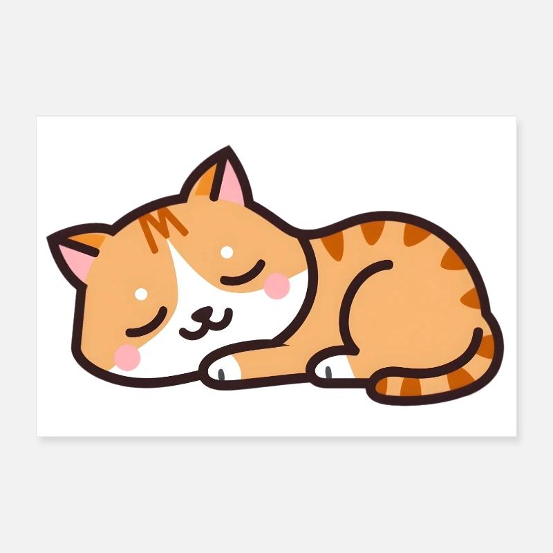 chat endormi Poster 60 x 40 cm