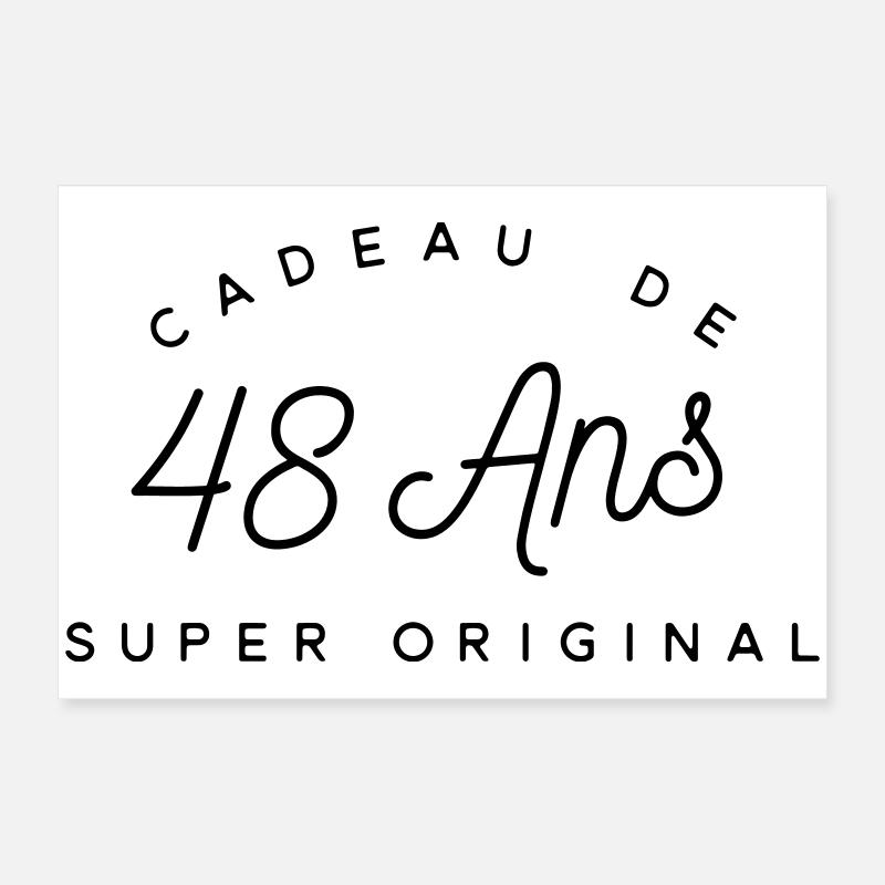 Cadeau 48 ans  Poster 60 x 40 cm