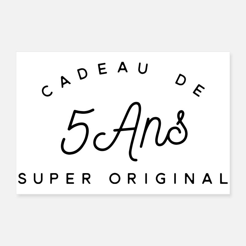 Cadeau 5 ans  Poster 60 x 40 cm