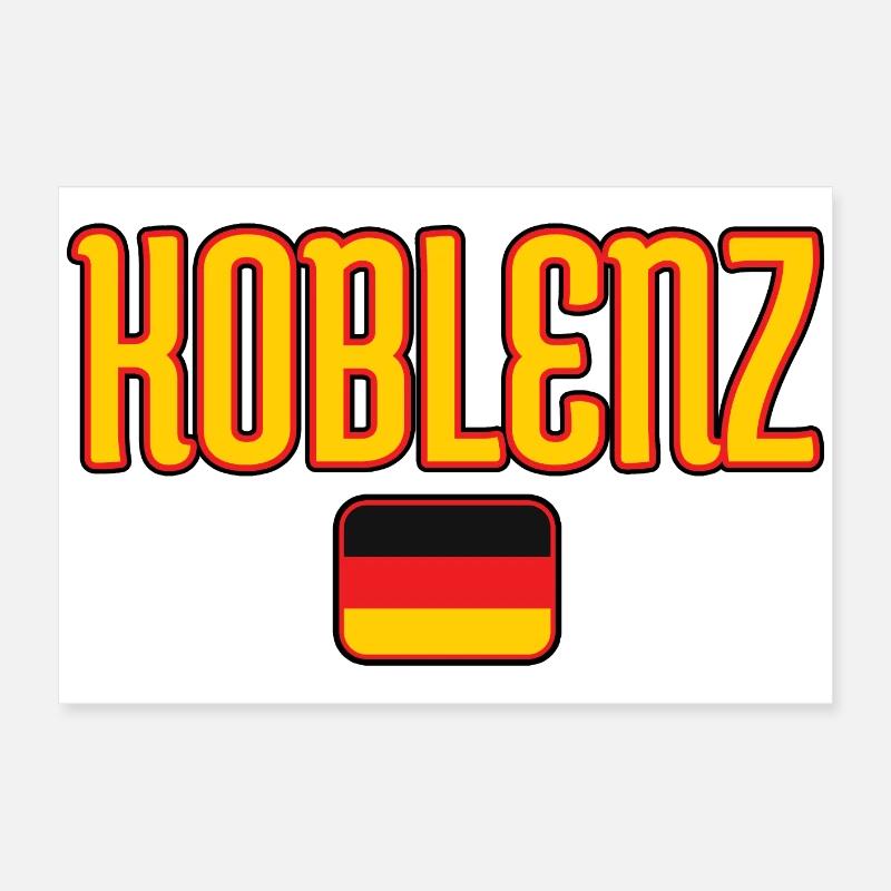 Coblence Allemagne Drapeau Design Poster 60 x 40 cm