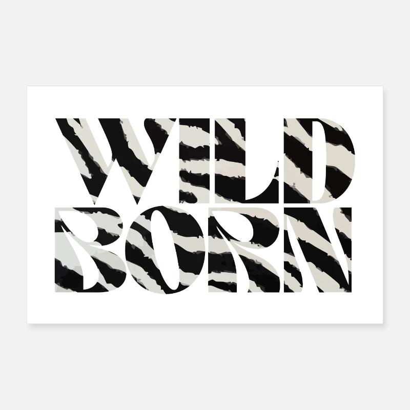 Wild Born Safari Zebra Pattern Design Poster 24" x 16" (60x40 cm)