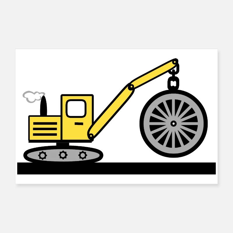 Excavator Poster 24" x 16" (60x40 cm)