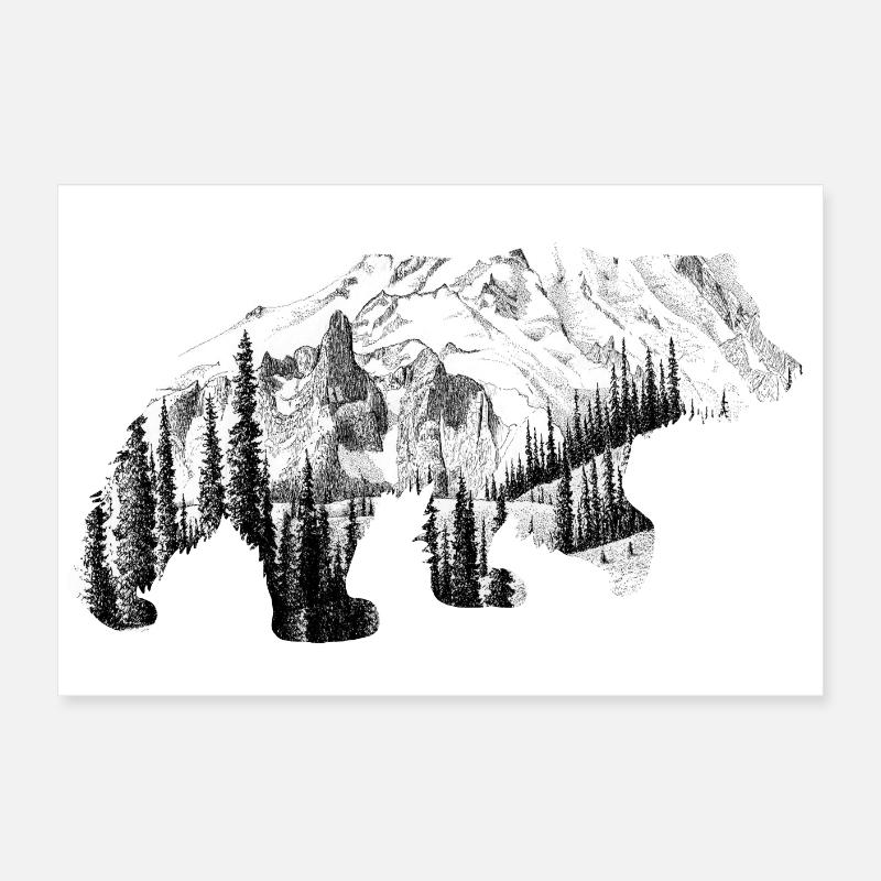 Bear forest Poster 24" x 16" (60x40 cm)