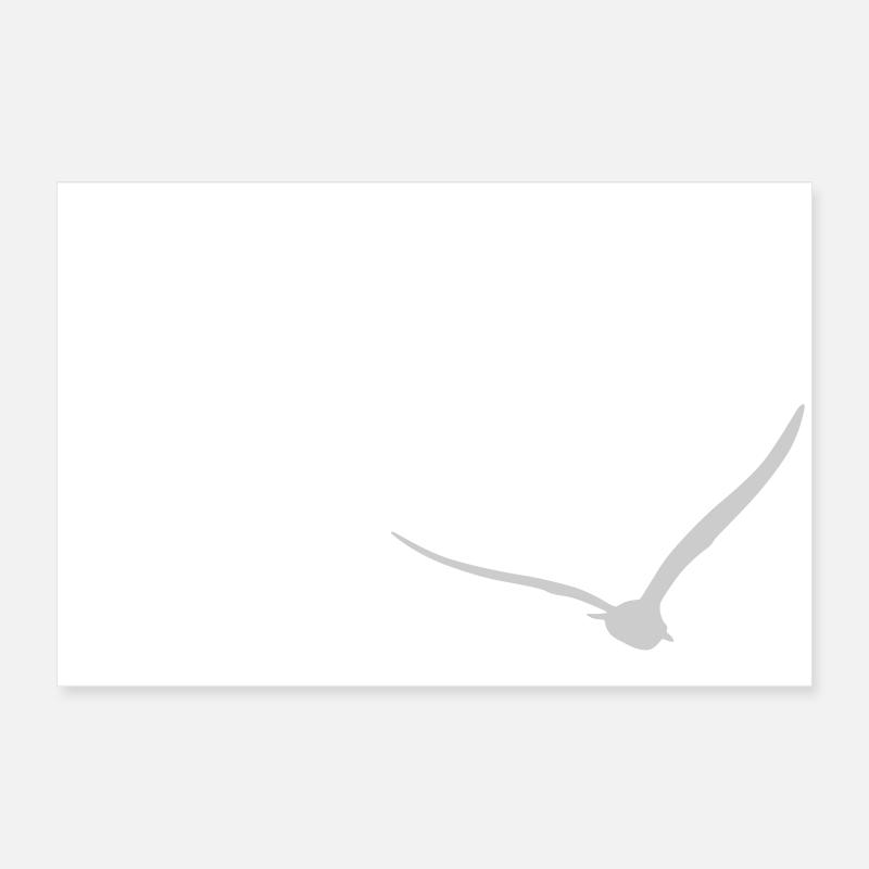 Three Seagulls | Seagull | Colors adjustable Poster 24" x 16" (60x40 cm)