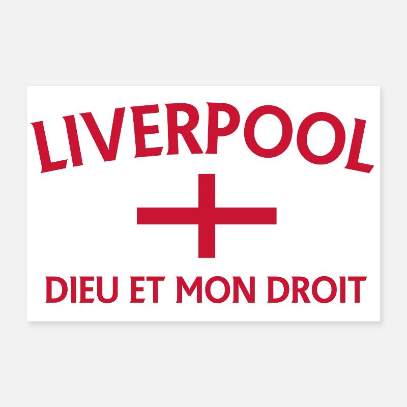 Le style de Liverpool avec le drapeau de l’Angleterre Poster 60 x 40 cm