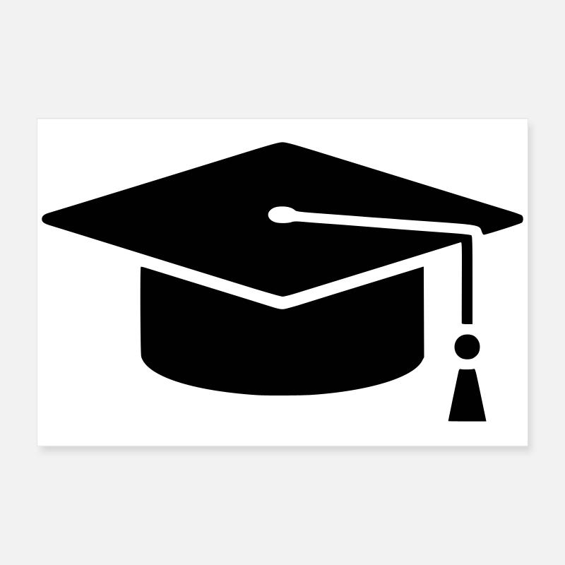 Graduation Cap Absolvent Logo Poster 60x40 cm