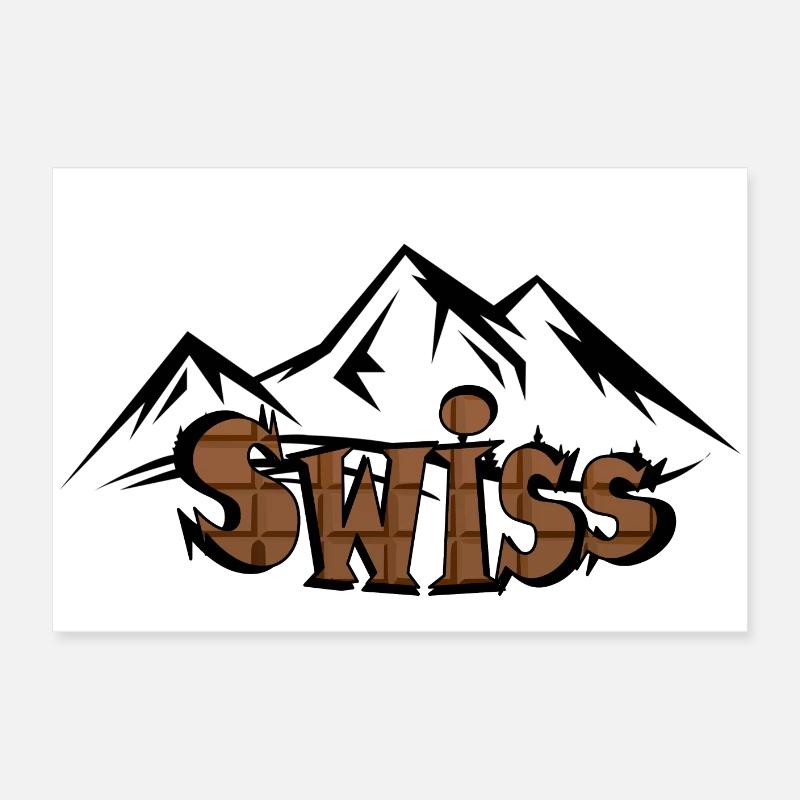 Schweizer Bergschokolade Poster 60x40 cm