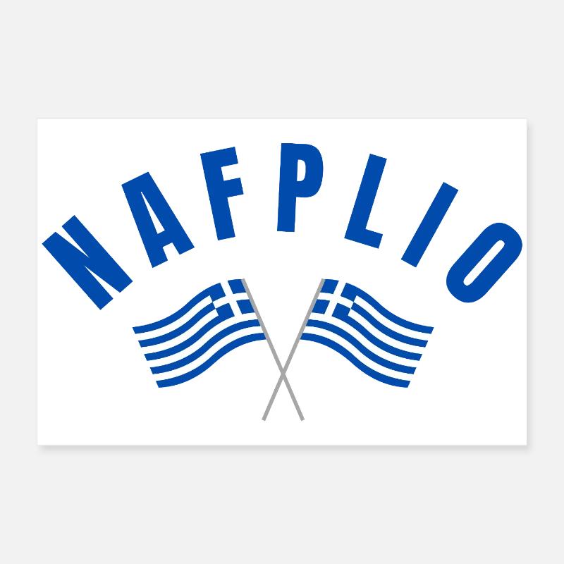 Nafplio Greek Flags  Poster 24" x 16" (60x40 cm)
