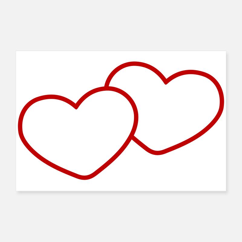Herzen Paar Ehe Poster 60x40 cm