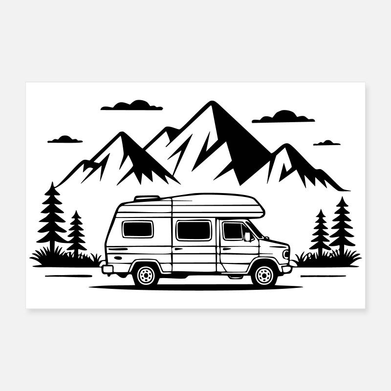 Camping Poster 60 x 40 cm