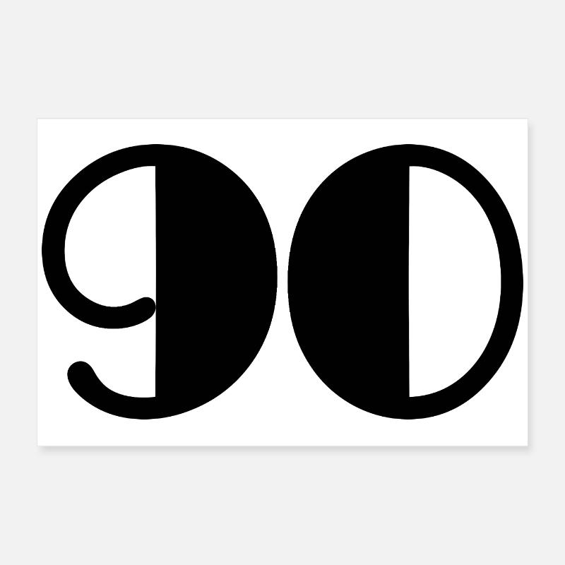 90. 90 ANS. 90e ANNIVERSAIRE. ANNIVERSAIRE 90 ANS. Poster 60 x 40 cm