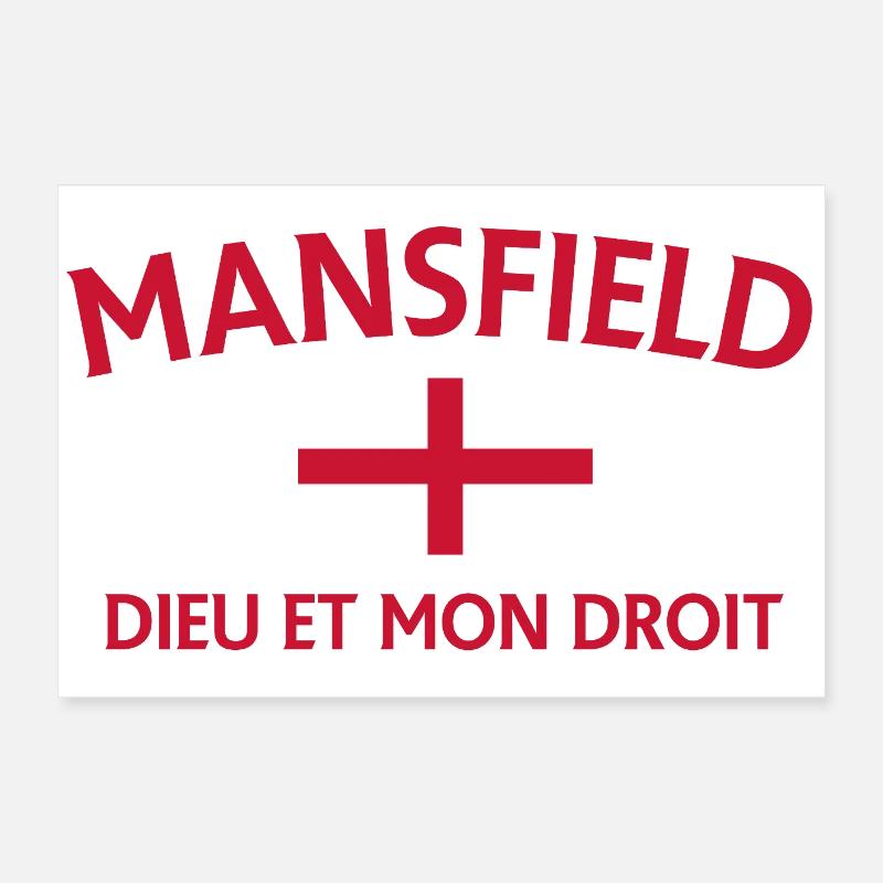Drapeau anglais Mansfield Le droit de Dieu Poster 60 x 40 cm