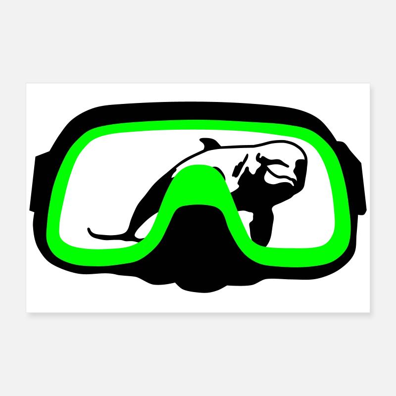 Diving goggles Poster 24" x 16" (60x40 cm)