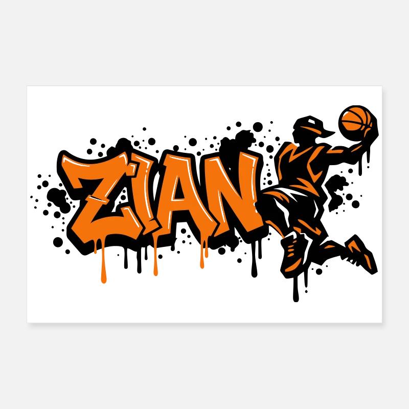 Zian Graffiti Dunk Orange Poster 24" x 16" (60x40 cm)