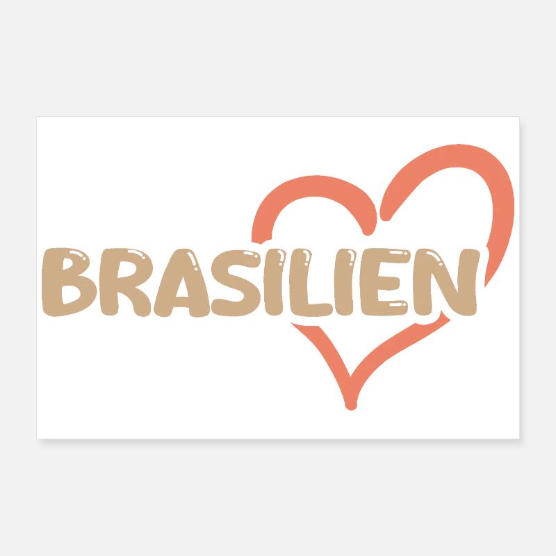 Brasilien Herz Poster 60x40 cm