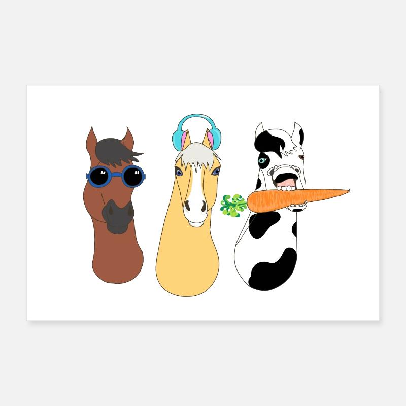 Funky Tierdesign mit bunten Accessoires Poster 60x40 cm