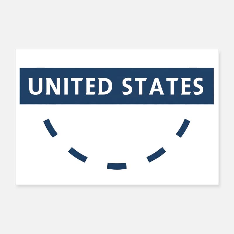 Emblème rond des États-Unis dans les tons bleus Poster 60 x 40 cm