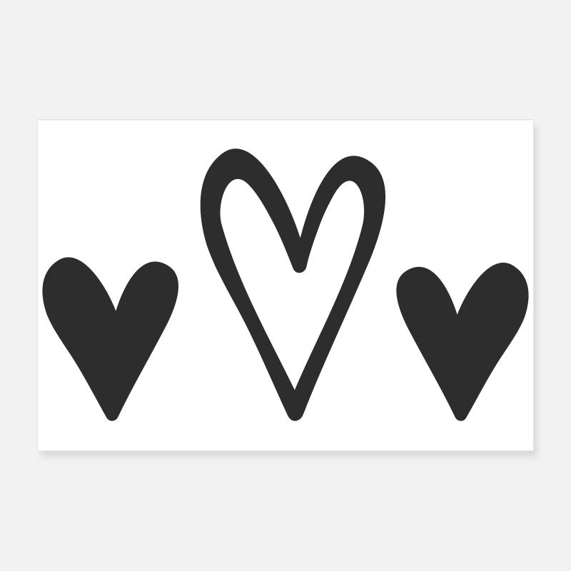 Three Hearts Design Poster 24" x 16" (60x40 cm)