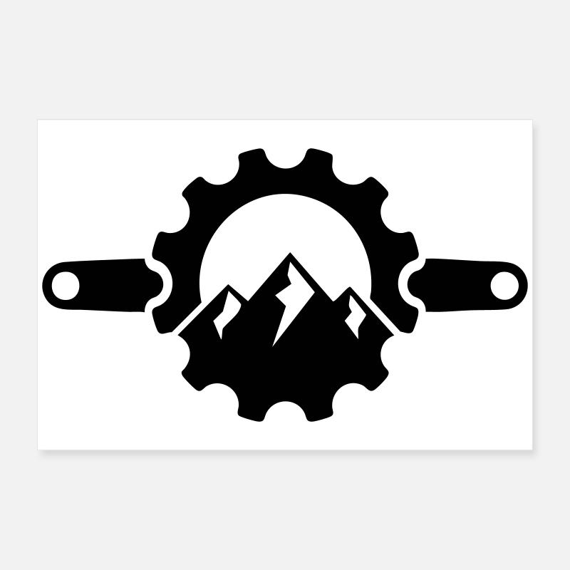 Crank Mountain – Logo du plateau VTT Poster 60 x 40 cm
