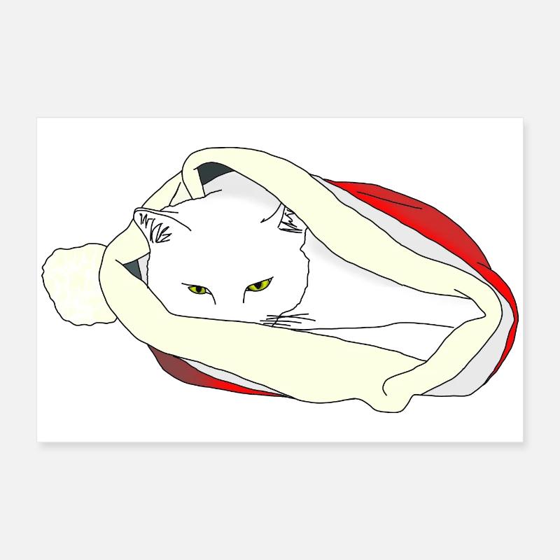 Chat de Noël Poster 60 x 40 cm