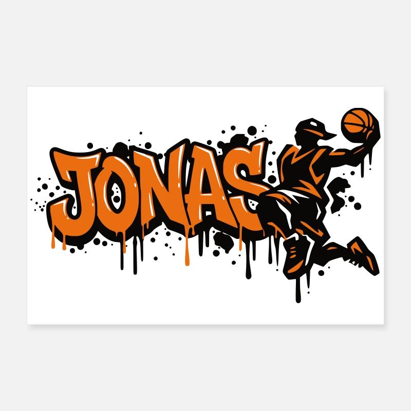 JONAS Graffiti Basket-ball Poster 60 x 40 cm