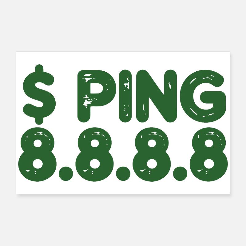 Retro Ping Glyphs in Green Poster 24" x 16" (60x40 cm)
